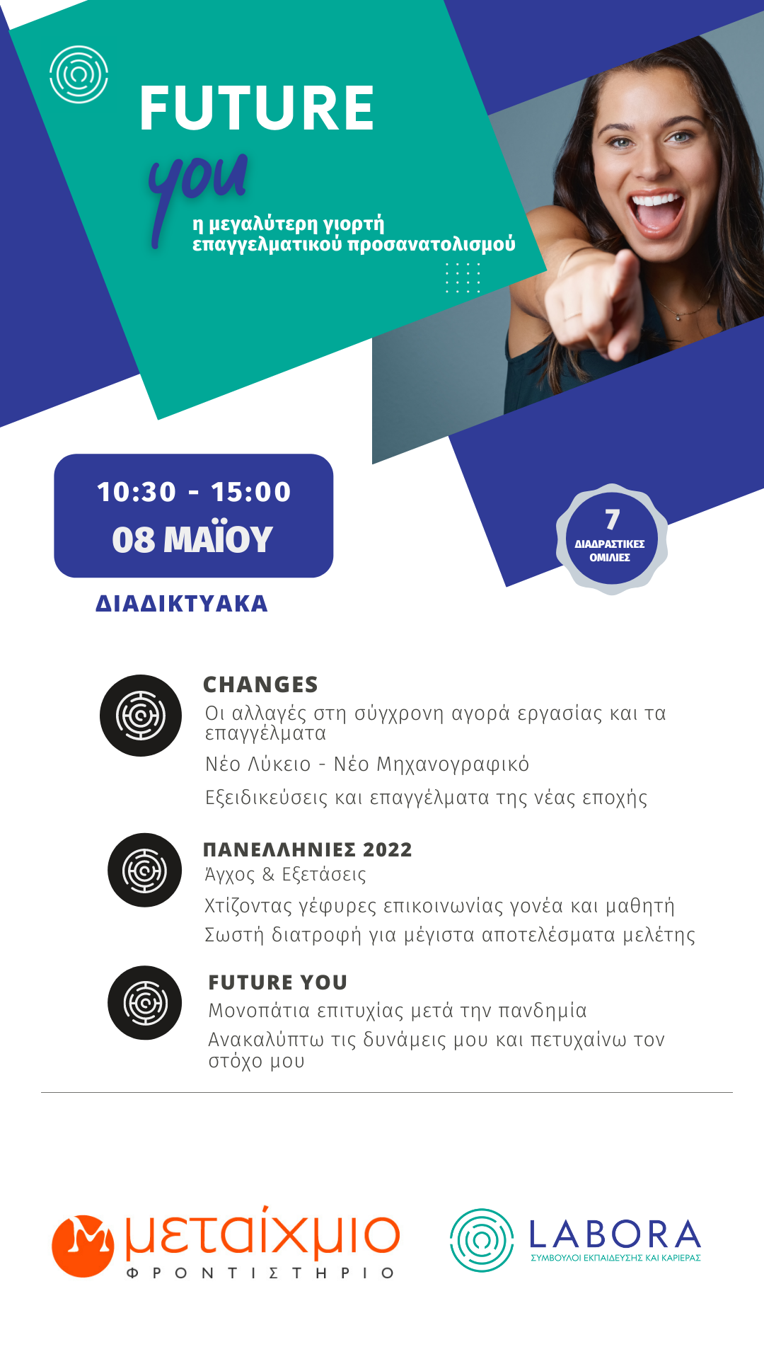 Future you #1 – Η μεγαλύτερη γιορτή επαγγελματικού προσανατολισμού στην Ελλάδα!! 8/5/2022